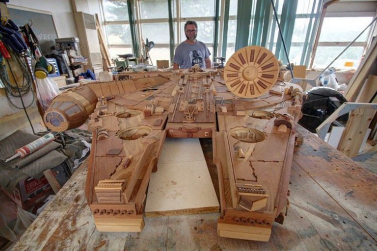 The Millennium Falcon Handcrafted Out of Wood (4 Photos) – Suburban Men